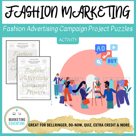 1004. Fashion Advertising Campaign Project Crossword & Word Search Puzzles