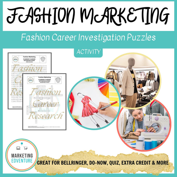 1004. Fashion Career Research Crossword & Word Search Puzzles