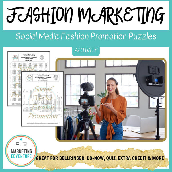 1004. Social Media Fashion Promotion Crossword & Word Search Puzzles