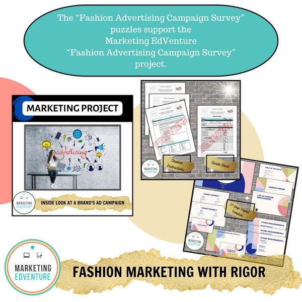 1004. Fashion Advertising Campaign Project Crossword & Word Search Puzzles