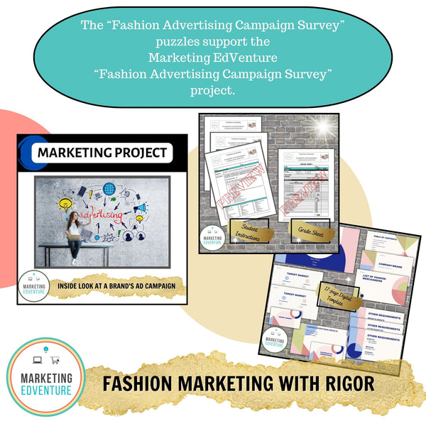 1004. Fashion Advertising Campaign Survey Crossword & Word Search Puzzles