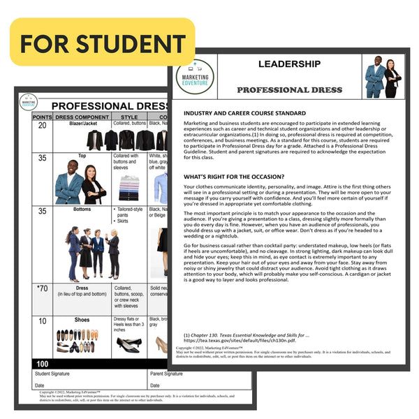 1000. FREE Professional Dress - Great for CTE, CTSO, DECA, BPA, Skills USA - CAREERS